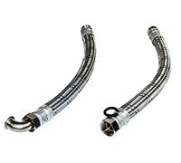Tuyau blindé flexible 1" DN25 30, 40, 50, 60, 70, 80, 100 cm, longueur au choix pour centrale d'eau domestique (DN25, 1", 40 cm droit)
