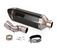 Tuyau Central D'échappement De Moto pour CBR1000RR 2017 2018 2019 2020 Système D'échappement Slip on 51mm Mid Connect Link Tube Tip Acier Fin Peut Accessoires Moto Intermédiaire(A1)