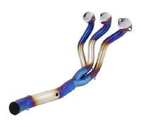 Tuyau Central D'échappement De Moto pour Y&amaha pour MT-09 FZ-09 FJ09 pour MT09 Silencieux De Moto Slip on Échappement Échappement Modifier Tuyau De Liaison Avant 51mm Intermédiaire(Bleu)