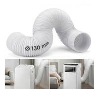 Tuyau Climatiseur Mobile, Diamètre 130mm Longueur 2M, Filetage à Gauche/Anti-Horaire, Tuyau Rallonge Souple en PP avec Armature Acier, Évacuation Universel pour Climatiseur Mobile