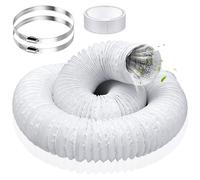 Tuyau Climatiseur Mobile Diamètre de 125 mm Tuyau d'évacuation d'air Flexible en PVC Aluminium 3 m Gaine Ventilation avec 2 Colliers de Serrage pour Climatisation, Hotte, Sèche-linge (125mm)