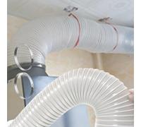 Tuyau collecteur de poussière en plastique PVC Tuyau de collecte fumées et poussières résistant aux perforations, for dépoussiéreurs ateliers menuiserie(2m(6.6ft),120mm/4.7in)