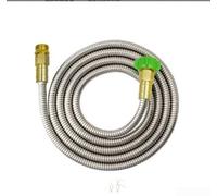 Tuyau compact en acier inoxydable de 1,8 m qui ne s'emmêle pas et léger pour une utilisation en extérieur sur les terrasses, balcons, petites cours, espaces de vie mobiles (C)
