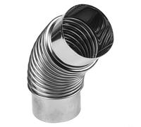 Tuyau coudé à 45 degrés en acier inoxydable pour insert de cheminée conçu pour la ventilation du poêle, y compris les systèmes de combustion du bois et de gaz (80 mm)