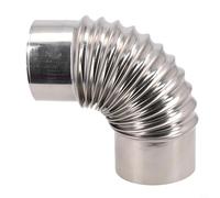 Tuyau coudé à 90 ° Ø 50 mm-100 mm, résistant à la chaleur pour poêles, tuyau de cheminée coudé en acier inoxydable, connecteur de tuyau de cheminée, coude d'aération de barbecue (80 mm)