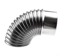 Tuyau coudé à 90 ° Ø 50 mm-100 mm, résistant à la chaleur pour poêles, tuyau de cheminée coudé en acier inoxydable, connecteur de tuyau de cheminée, coude d'aération de barbecue (100 mm)
