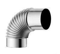 Tuyau coudé à 90 ° Ø 50 mm-100 mm, résistant à la chaleur pour poêles, tuyau de cheminée coudé en acier inoxydable, connecteur de tuyau de cheminée, coude d'aération de barbecue (60 mm)