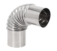 Tuyau coudé à 90° Ø 50 mm - 100 mm - Résistant à la chaleur - Tuyau de cheminée coudé en acier inoxydable - Connecteur de tuyau de cheminée pour barbecue - 50 mm