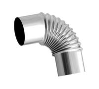 Tuyau Coudé à 90° en Acier Inoxydable pour Poêle, Tuyau de Cheminée Chaudière pour l'Extérieur, Ø 100 mm