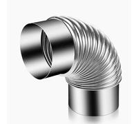 tuyau coudé à 90° pour poêle, tuyau d'échappement Coude à 90° en acier inoxydable for tuyau d'échappement, adaptateur de conduit de fumée 100 mm-120 mm, 2 pièces(11cm)