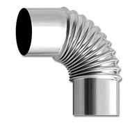 Tuyau Coudé À 90° Tuyau D'échappement En Acier Inoxydable, Coude De Tuyau De Poêle Tuyau De Fumée Résistant À La Chaleur, Tuyau De Cheminée Coude Fileté Ø 50mm Ø 60mm Ø 70mm Ø 80mm Ø 110mm Ø 120mm ( S