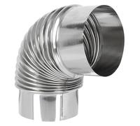 Tuyau coudé, conduit de cheminée à 90 degrés en acier inoxydable, Ø 50 mm 60, tube adaptateur, tuyau poêle, résistant la chaleur, d'échappement chauffe-eau(Diameter 5 cm)