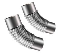 Tuyau coudé de poêle 2 pièces tuyau coudé de poêle à 45 °, 50-120 mm coude de tuyau de fumée de poêle à 45 degrés en acier inoxydable adaptateur de conduit de cheminée tube tuyau de poêle coude tuyau