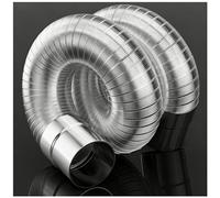 Tuyau coudé flexible en alliage d'aluminium avec manchons d'extrémité en acier inoxydable 304, connecteur de conduit résistant à la chaleur for chauffage intérieur(60mm/2.4in)