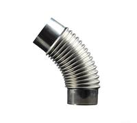 Tuyau coudé incurvé à 45 degrés en acier inoxydable pour insert de cheminée, compatible avec les tuyaux de poêle et les cheminées à bois extérieures (80 mm)