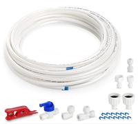 Tuyau d’Alimentation en Eau Universel Certifié NSF,15M Kit de Connexion pour Réfrigérateur Samsung Double Porte,Système D'osmose Inverse,Raccord de Tuyau d'eau 6,35mm,1/4"Pipe Tuyau Frigo Americain IG