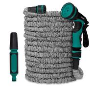 VONROC Tuyau d’Arrosage Flexible 30m - Tuyau d'Arrosage + Support Mural, Buse Réglable et Raccords de Tuyau Avec & Sans Arrêt d'Eau - Tuyau d'Arrosage Extensible Compact, Léger & Jet Puissant