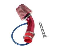 tuyau d'admission d'air Kit D'admission D'air De Voiture, Kit De Tuyau En Aluminium De Conversion, Filtre À Air Universel En Forme De Champignon De 76mm/3 Pouces EntréEs D'Air(Rouge)
