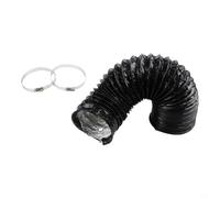 Tuyau d'aération pour sèche-linge - 100 mm - En feuille d'aluminium - Flexible - Pour sèche-linge, extracteur, chauffage - Avec 2 colliers de serrage - 3 m - Noir