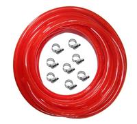 Tuyau d'air de conduite de gaz rouge-tuyau de CO2 de 25 pieds de longueur ID 5/16 pouces OD 9/16 pouces, comprend 8 colliers de serrage gratuits, utilisé for le tirage