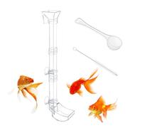 Tuyau d'alimentation de crevettes - multi-usages, kit de tube d'alimentation avec bouche évasée, matériau PC résistant, comprend cuillère doseuse et brosse de nettoyage, trois dimensions