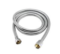 Tuyau d'alimentation en eau chromé, tuyau de douche en acier inoxydable durable et flexible, accessoires de tuyau d'eau de salle de bain domestique(2M tube,5pcs)