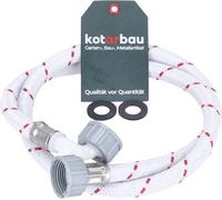 KOTARBAU® Tuyau d'Alimentation Pour Machine à Laver et Lave-Vaisselle - 1 m x 13 mm - Blindé - 3/4" - Coudé/Droit - Pièces de Rechange