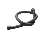 Tuyau d'arrivée d'eau froide simple Tuyau d'arrivée d'eau de toilette Tuyau de raccordement en plastique antidéflagrant haute pression pour robinet Tuyau de chauffage noir 100 cm D 15