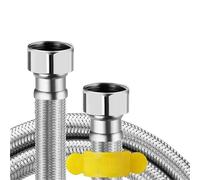 Tuyau d'arrivée d'eau tressé en acier inoxydable, connecteur G3/4, longueur 20-200 cm, idéal pour les toilettes et les éviers