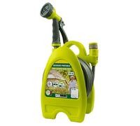 TERRE JARDIN - Tuyau Arrosage, 10 m - Mini, Enrouleur Tuyau Arrosage Portable - Devidoir Tuyau Arrosage, Portatif - Buse à 6 Jets - Poignée Ergonomique - Compact, Léger, Facile à Utiliser