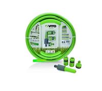 VITO - Tuyau d'arrosage 19mm 25m KIT PVC renforcé avec lance multi jet+ 2 raccords auto+ nez de robinet