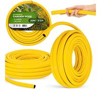 Tuyau d'arrosage, 3/4", 20 m, jaune, renforcé, 3 couches, résistant aux UV, indéformable, flexible, arrosage, jardinage, lavage de voiture, tuyau blindé