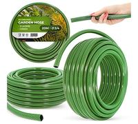Tuyau d'arrosage, 3/4", 20 m, vert, renforcé, 3 couches, résistant aux UV, indéformable, flexible, arrosage, jardinage, lavage de voiture, tuyau blindé