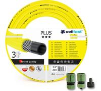 Tuyau d'arrosage, 3 couches, + cadeau 2 raccords, 1 adaptateur, 3/4", 25 m, Cellfast Plus