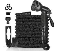 Tuyau d'arrosage, 30 m Tuyau Arrosage Extensible avec 8 Modes de pistolet de pulvérisation, Flexible Garden Hose avec 3/4"" et 1/2"" Adaptateur.[U87]