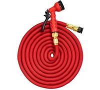 Tuyau d'Arrosage 5m Extensible jusqu'à 25m avec Pistolet Multifonctions Avizar Rouge Rouge