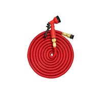 Tuyau d'Arrosage 5m Extensible jusqu'à 25m avec Pistolet Multifonctions Rouge
