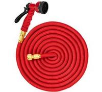Tuyau d'Arrosage 7.5m Extensible jusqu'à 37m avec Pistolet Multifonctions Avizar Rouge Rouge