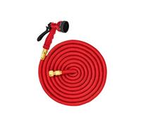 Tuyau d'Arrosage 7.5m Extensible jusqu'à 37m avec Pistolet Multifonctions Rouge