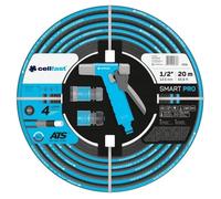 Tuyau d'arrosage avec accessoires Cellfast SMART PRO ATS 1/2" - 20 m - 4 couches tissu tricoté Flexible Résistant UV et aux algues