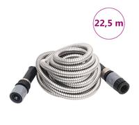 vidaXL Tuyau d'arrosage avec buse de pulvérisation argenté 22,5 m inox