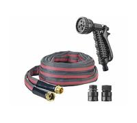 : Tuyau d'arrosage avec gaine textile résistante et pistolet - 10 m