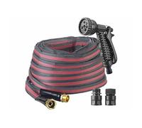 : Tuyau d'arrosage avec gaine textile résistante et pulvérisateur - 30 m