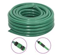 Tuyau d'Arrosage avec Jeu de Raccords Tuyau d'Irrigation Jardin Vert PVC vidaXL