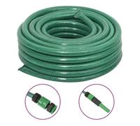 vidaXL Tuyau d'arrosage avec jeu de raccords 0,75" 100 m PVC Vert Anti-UV