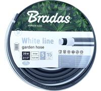Tuyau d'arrosage Bradas WHITE LINE 1/2" argent/blanc 20 m