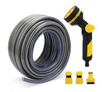 Tuyau d'arrosage de 10 m, anti-torsion, résistant et renforcé, anti-explosion, avec adaptateur de robinet 2 en 1, connecteur rapide d'extrémité de tuyau, avec pistolet pulvérisateur d'eau 10 modes