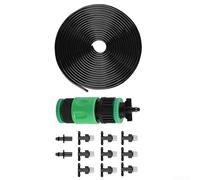 Tuyau d'arrosage de 10 m pour brumisateur d'air et irrigation avec buses amovibles et goutteurs réglables pour un arrosage efficace des plantes