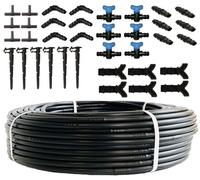 Tuyau d'arrosage de 100 m, 16 mm, y compris 30 accessoires (100 mètres + accessoires), tuyau d'arrosage de jardin