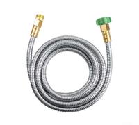 Tuyau d'arrosage en acier inoxydable 1,5 m - Flexible - Anti-enchevêtrement - Pour le jardinage en plein air, le lavage et le nettoyage de la voiture - Connexion étanche